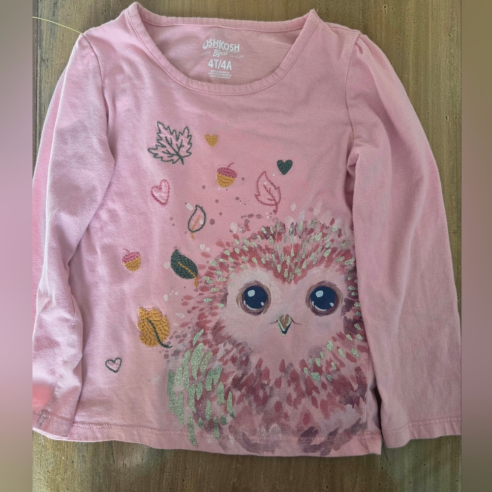 OshKosh B'gosh Pink Long Sleeve with Owl Design